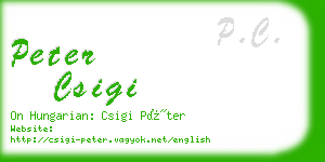 peter csigi business card